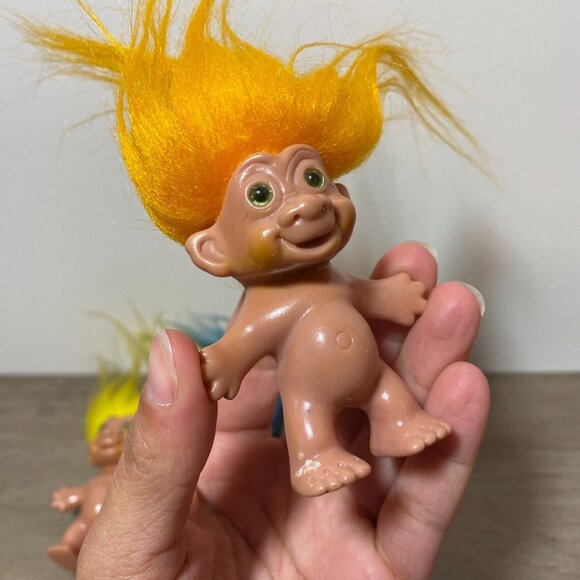 Etone Treasure Trolls Cute Collectible Kids Toys Small WITH TAILS Korea 1980s - Picture 5 of 7